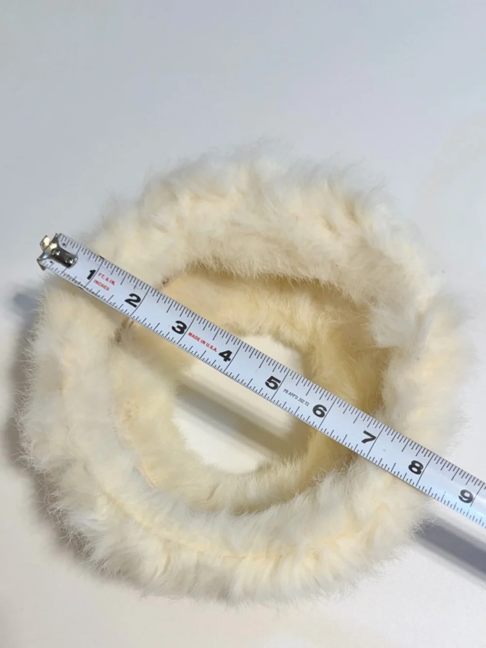 VINTAGE mid century MCM fur hat open center ring winter white 50a 60s - Picture 7 of 7